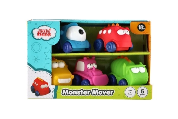 Auto/Autíčko Monster 5ks guma 7cm v krabičce 20x13x8cm 18m+
