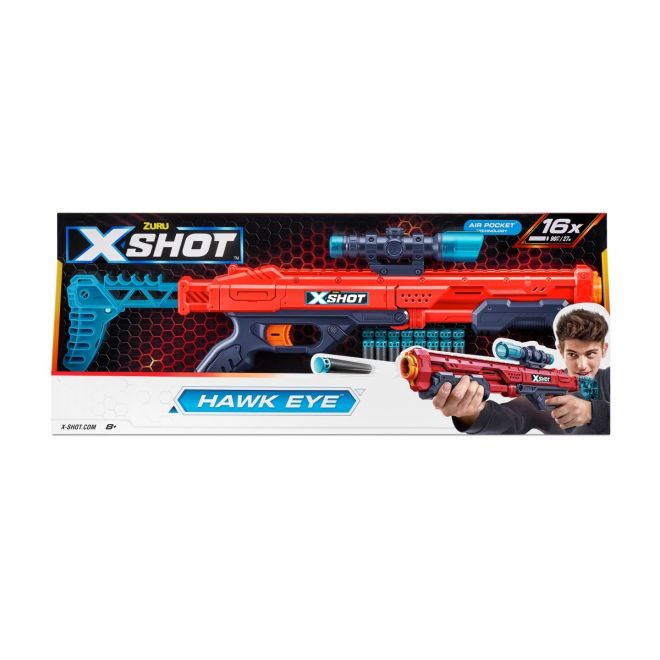 ZURU X-SHOT EXCEL Hawk Eye s hledáčkem a 16 náboji