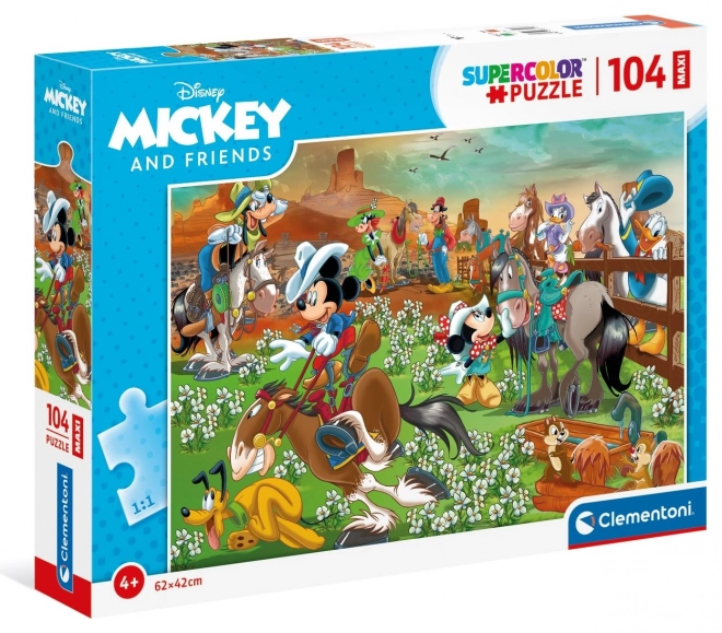 CLEMENTONI Puzzle Mickey a přátelé MAXI 104 dílků