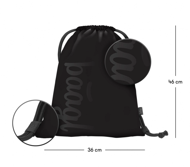 BAAGL 3 SET Coolmate Black: batoh, penál, sáček