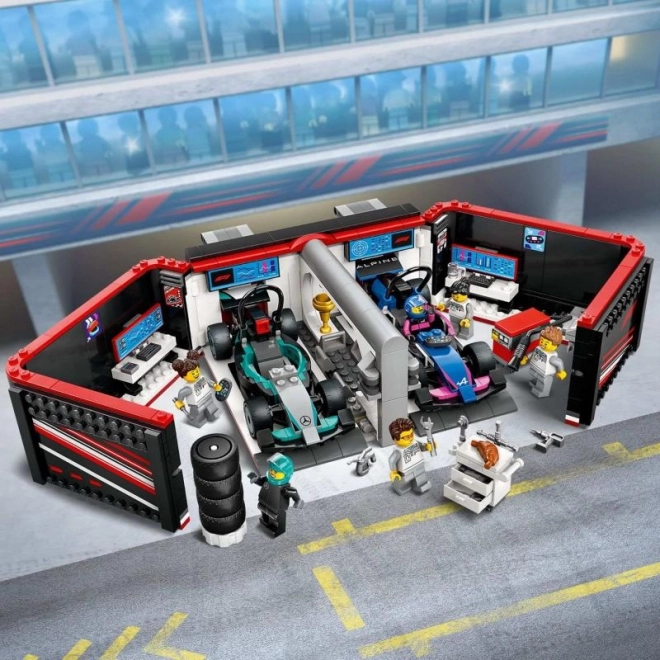 Lego City F1 garáž a vozy Mercedes-AMG a Alpine