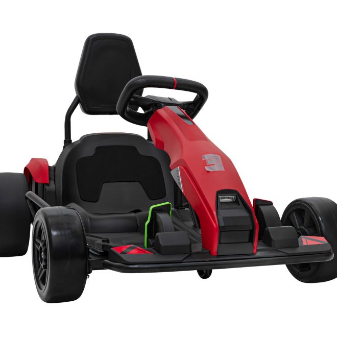 Fast 3 Drift bateriová motokára pro děti Červená + funkce Drift + 2x150W motory + LED rádio + pásy