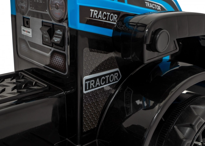 Dětský elektrický traktor s radlicí modrý