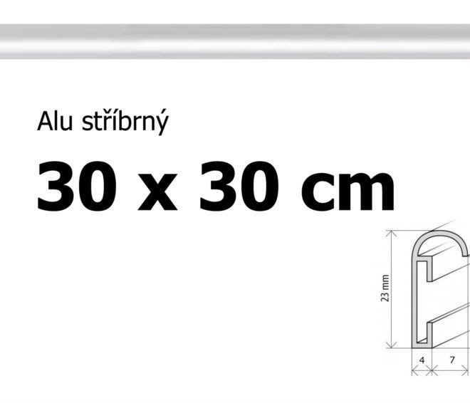 BFHM Hliníkový rám 30x30cm - stříbrný