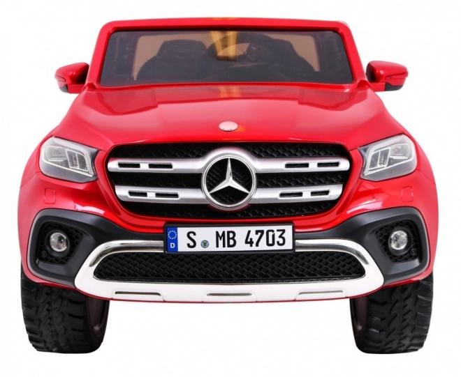 Mercedes Benz X-Class pro děti Červený lak + dálkové ovládání + 4x4 + MP4 + nosič zavazadel + EVA