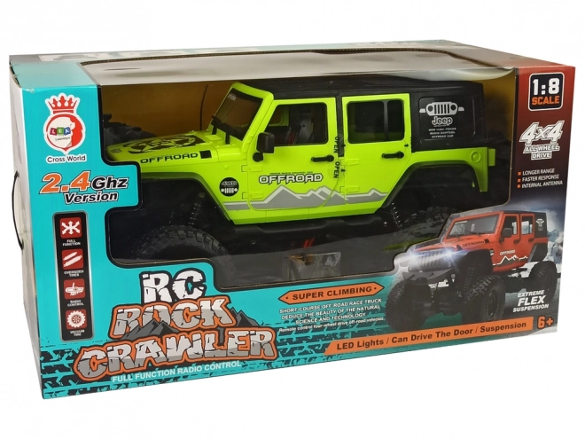 Zelené terénní auto Rock Crawler 4x4