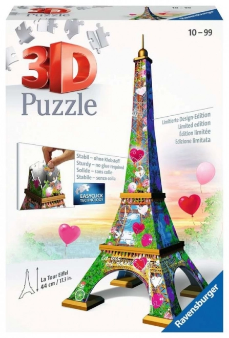 Puzzle 216 dílků 3D Eiffelova věž Love Edition