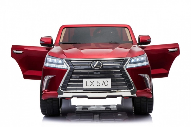 Lexus LX570 Lakované auto pro 2 děti Červená + dálkové ovládání + EVA kola + rádio MP3 LED