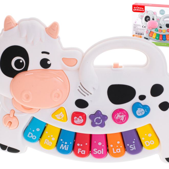 Dětské interaktivní piánko s motivem kravičky