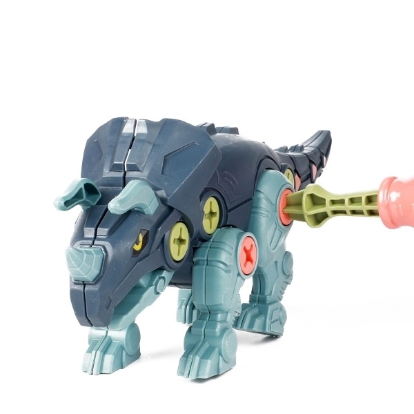 Dinosaurus šroubovací 2ks plast 18cm se šroubovákem 2 barvy v sáčku