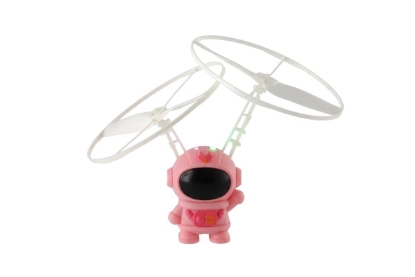 Kosmonaut plast 10cm reagující na pohyb ruky s USB kabelem se světlem 3 barvy v krab.13x16cm