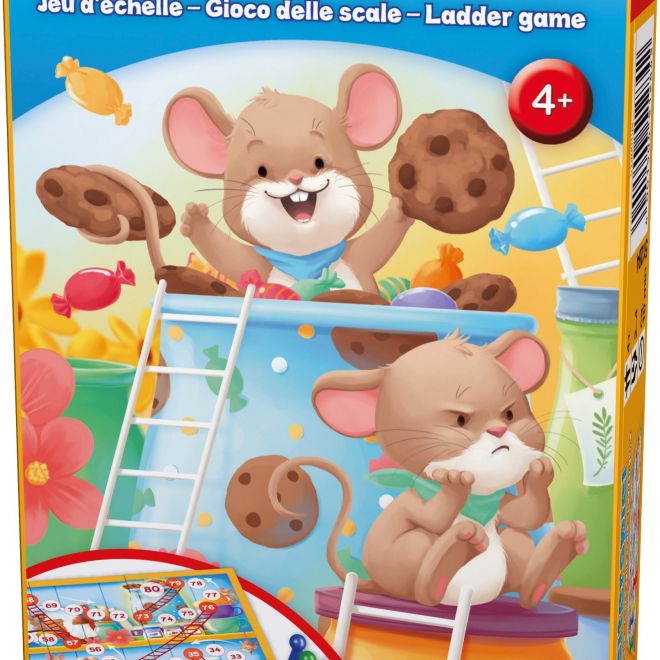 SCHMIDT Dětská hra Myšky a žebříky v plechové krabičce