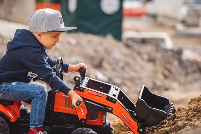 Traktor šlapací Kubota M7171 oranžový s přední i zadní lžící