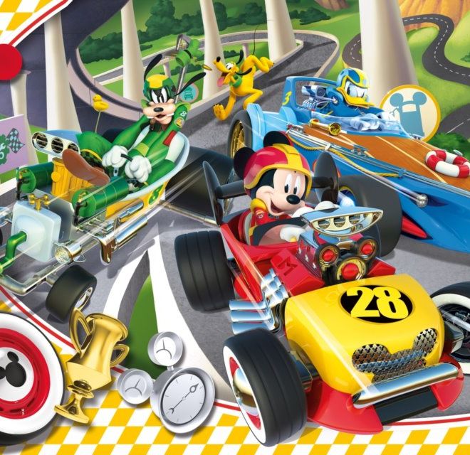 CLEMENTONI Puzzle Mickey a závodníci: Závod 15 dílků