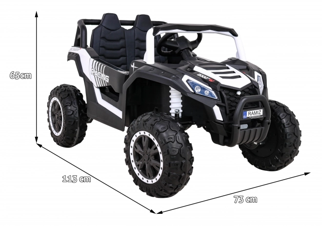 Buggy UTV 2000M závodní auto na baterie + MP3 zvuky světla + dálkové ovládání + pomalý start – Bílé