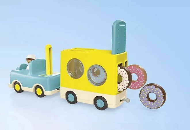 Junior 71702 Sada figurek Crazy Donut Truck s funkcí stohování a třídění