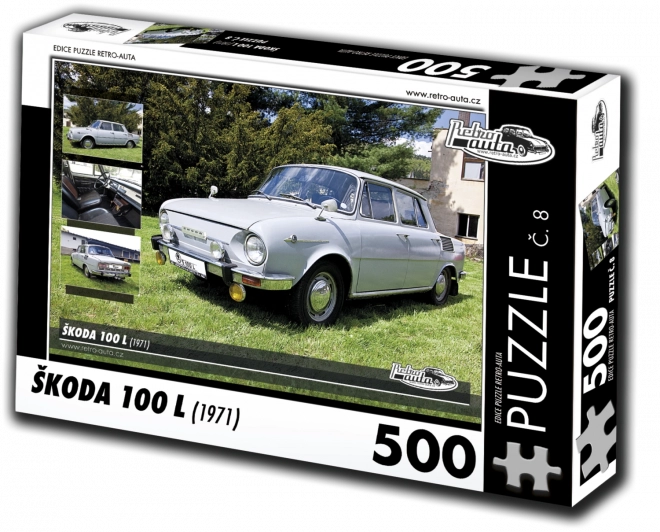 RETRO-AUTA Puzzle č. 8 Škoda 100 L (1971) 500 dílků