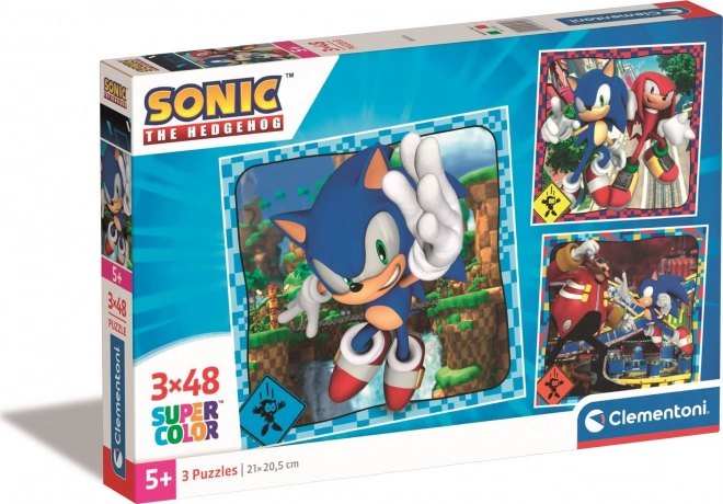 CLEMENTONI Puzzle Sonic 3x48 dílků