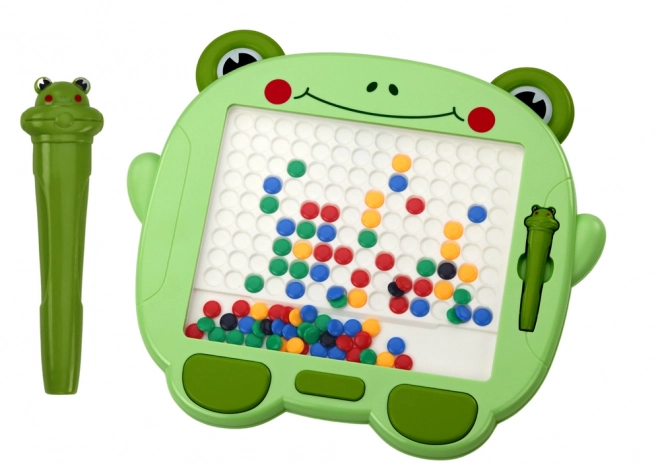 Vzdělávací magnetická tabule Frog Stylus Pad Puzzle Green Beads