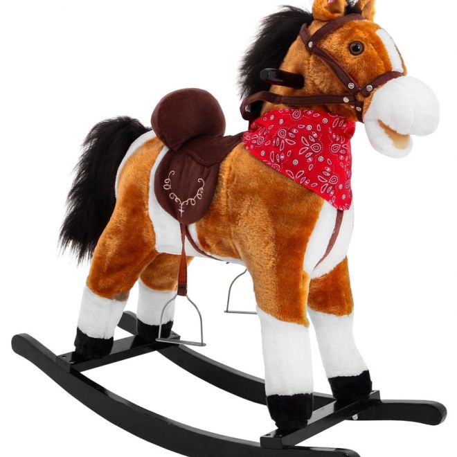 Dětský houpací kůň kovboj Světle hnědý + Interaktivní funkce