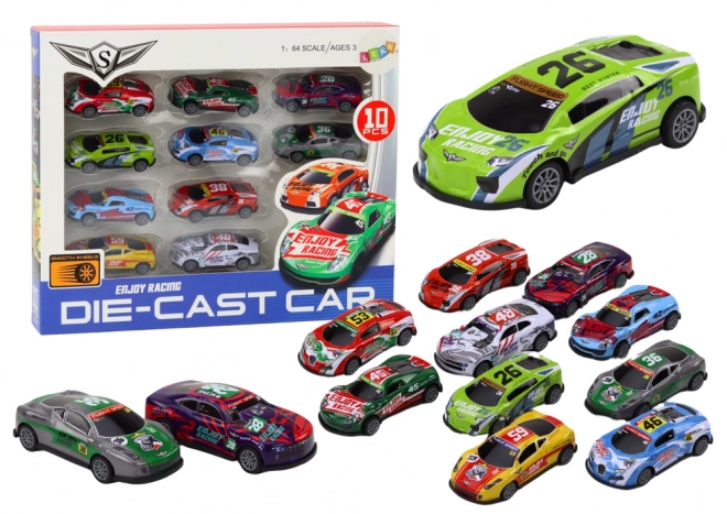 Sada autíček Cars Sport Racing 1:64 10 ks.