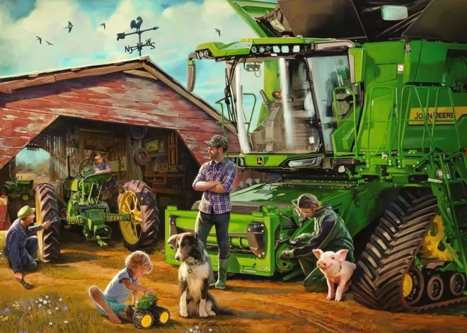 RAVENSBURGER Puzzle John Deer: Tehdy a nyní 1000 dílků