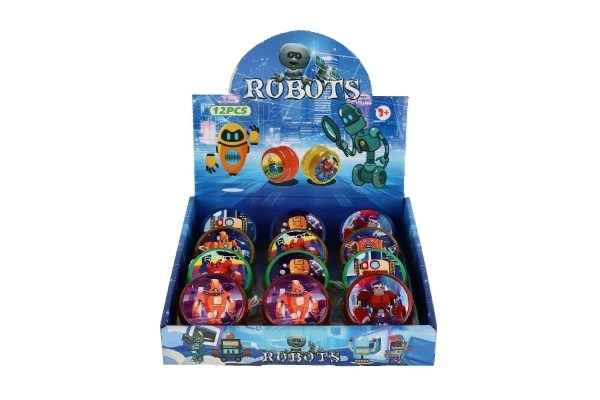 Jojo svítící roboti plast 6cm na baterie mix druhů 12ks v boxu