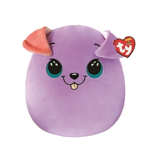Polštářový maskot TY Squishy pes Bitsy fialový 22 cm