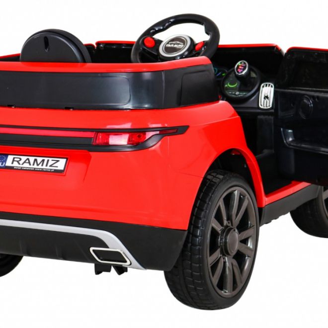 Super-S bateriové auto pro děti Červené + Dálkové ovládání + Pomalý start + EVA kola + Zvuky Světla