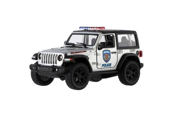 Auto Kinsmart Jeep Wrangler Policie 2018 kov/plast 12cm 2 barvy na zpětné nat. 12ks v boxu