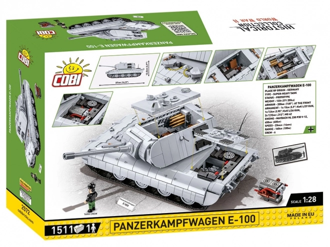 COBI 2572 II WW Panzerkampfwagen E-100, 1:28, 1511 k, 1 f