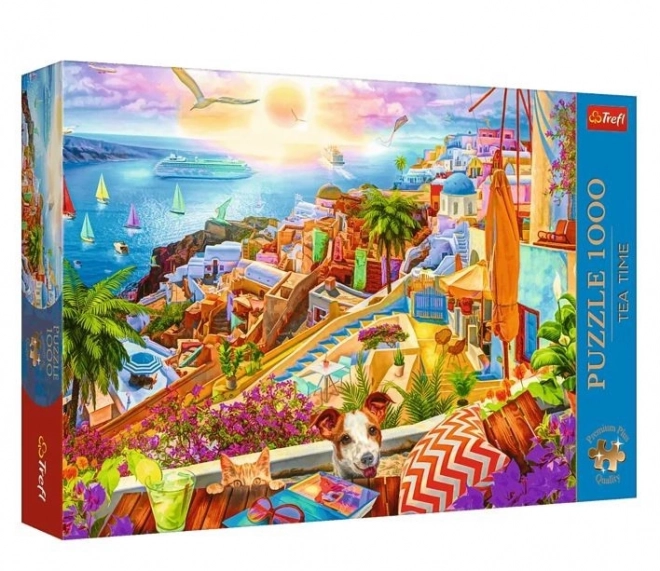 Puzzle 1000 dílků Premium Plus Quality S návštěvou Santorini