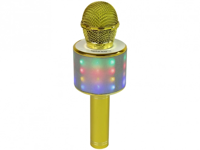 Bezdrátový USB mikrofon Reproduktor Karaoke Nahrávání Model WS-858 Gold