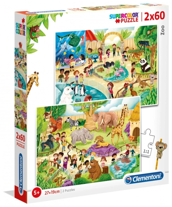 Clementoni Zoo puzzle 2 x 60 dílků