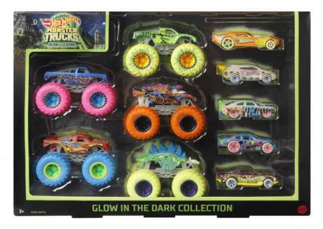 Hot Wheels monster trucky svítící ve tmě 10 ks