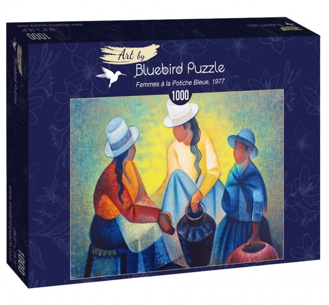 Puzzle Ženy s modrou vázou 1000 dílků