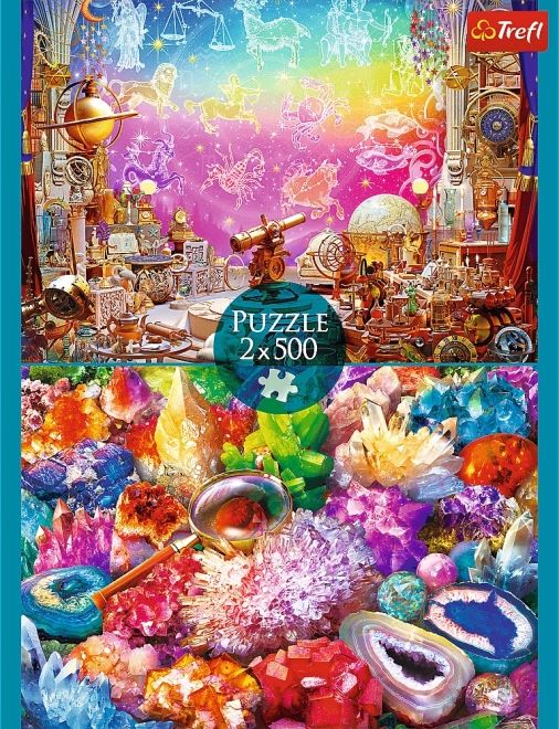 Puzzle 2x500 prvků vesmír a krystaly