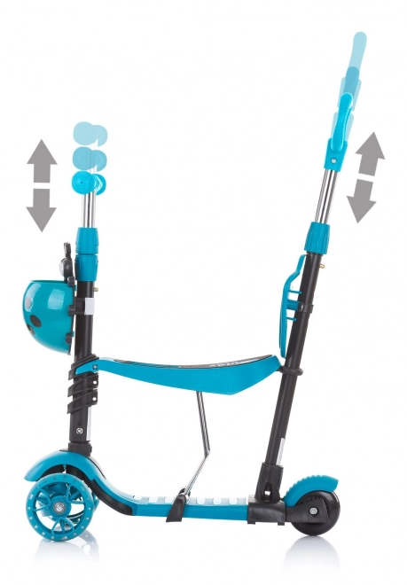 CHIPOLINO Koloběžka s vodící tyčí Kiddy Evo 3v1 – Ocean