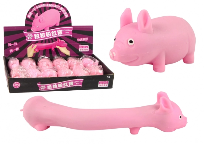 Pružná růžová hračka Squishy Pig Sensory Toy