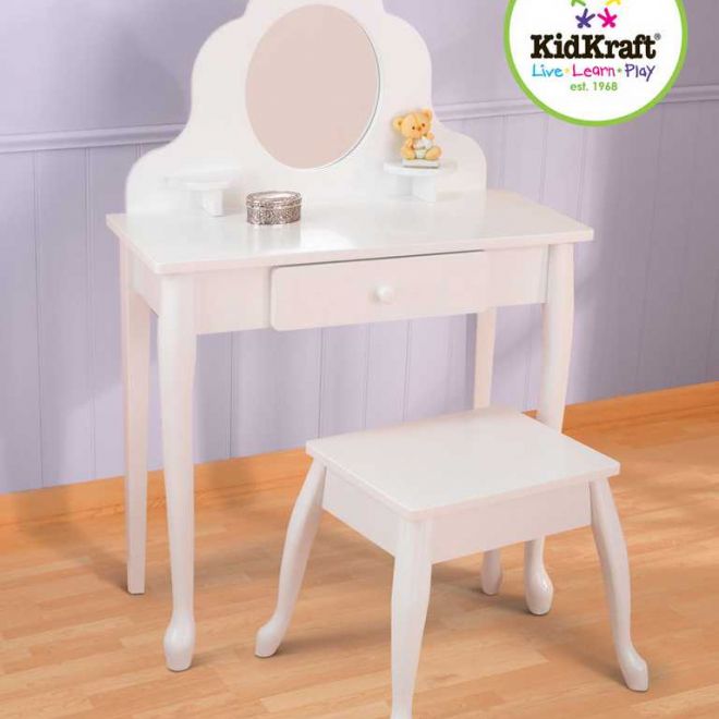 KidKraft Střední kosmetický stoleček s židličkou