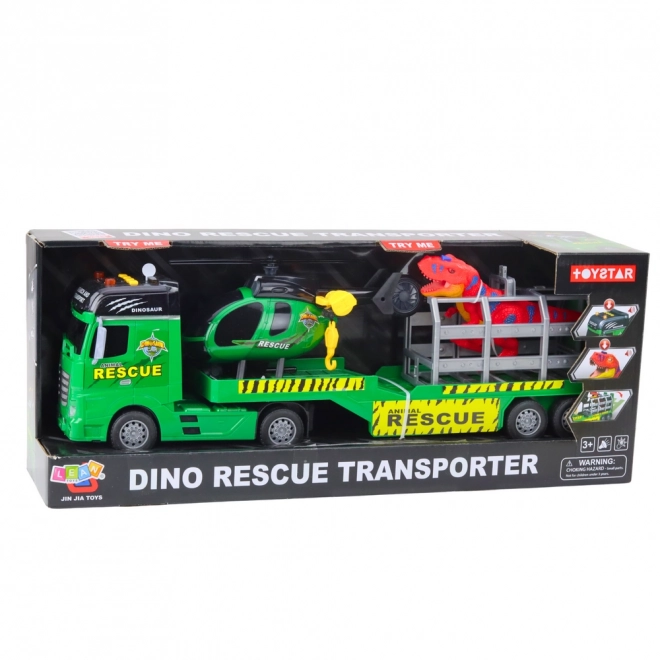 Záchranná sada s kamionem, helikoptérou a dinosaurem