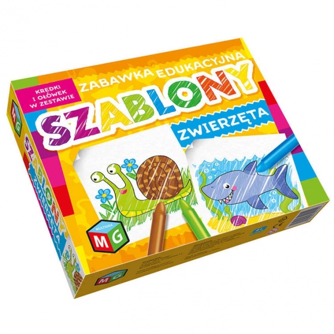 Šablony Zvířata pastelky sada KS0560