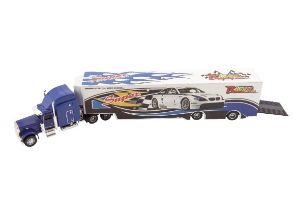 Kamion s návěsem 37cm kov/plast 2 druhy v krabičce 40x10x5cm