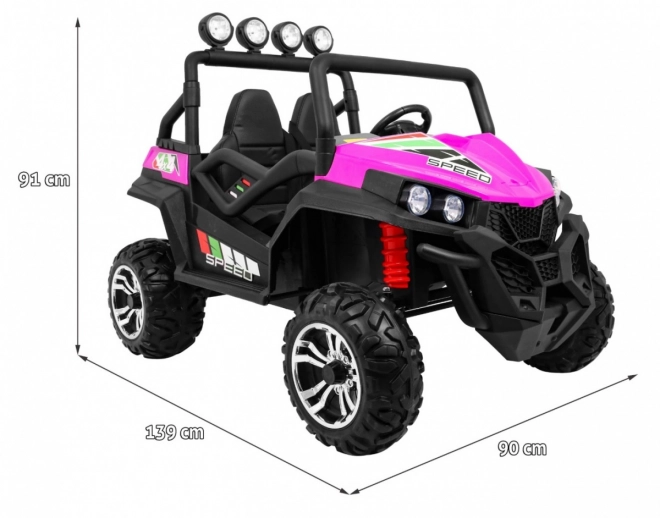 Dětská terénní buggy Grand Lift růžová + pohon 4x4 + dálkové ovládání + nosič zavazadel + rádio MP3 + LED dioda