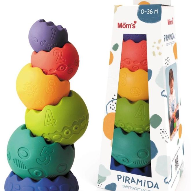 Smyslová pyramida pastelová vzdělávací hračka