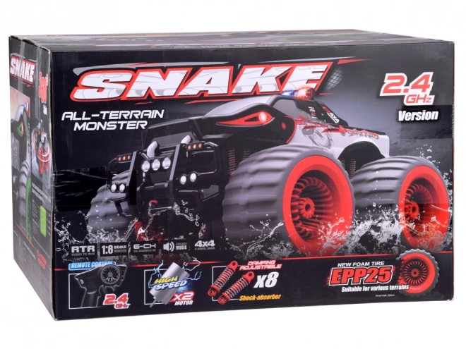 Obří Monster Truck Snake 4x4 s hudbou a světly, drift 360°