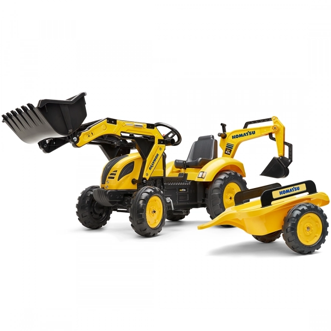 Traktor šlapací Komatsu s přední i zadní lžící a valníkem