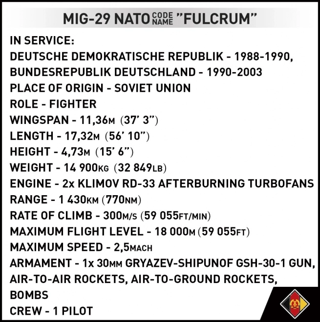 Konstrukční sada MiG-29 (Východní Německo)