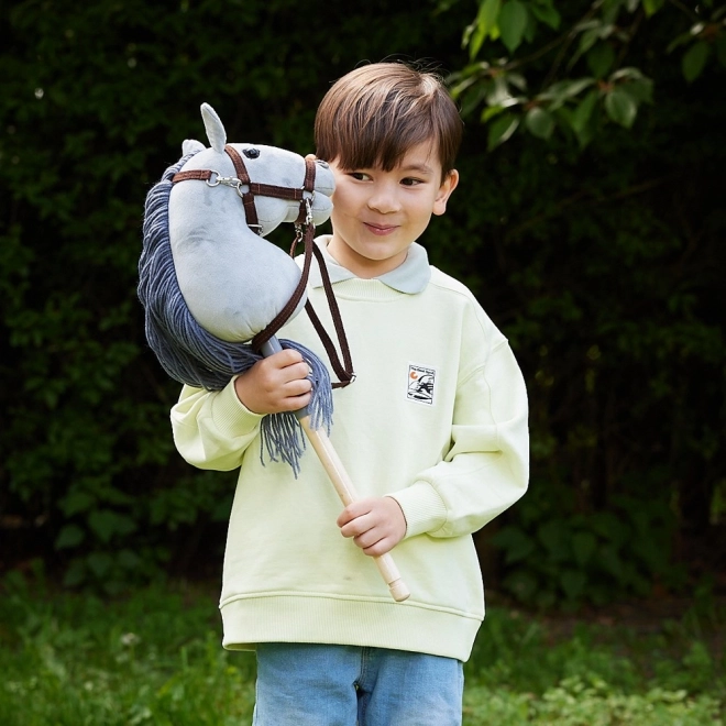 HOPPIHORSE kůň na tyči hobby horse velikost A4 šedý