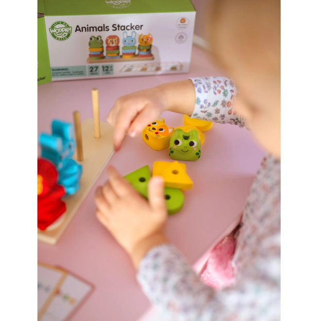 Montessori skládačka zvířátka pyramidka 27 dílů FSC